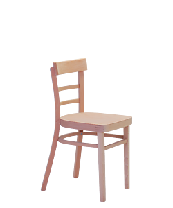 klasická jídelní židle z masivu Marona, tradiční český výrobce židlí Sádlík. Dřevěná židle, vybavení KD, kulturního domu, obecního sálu